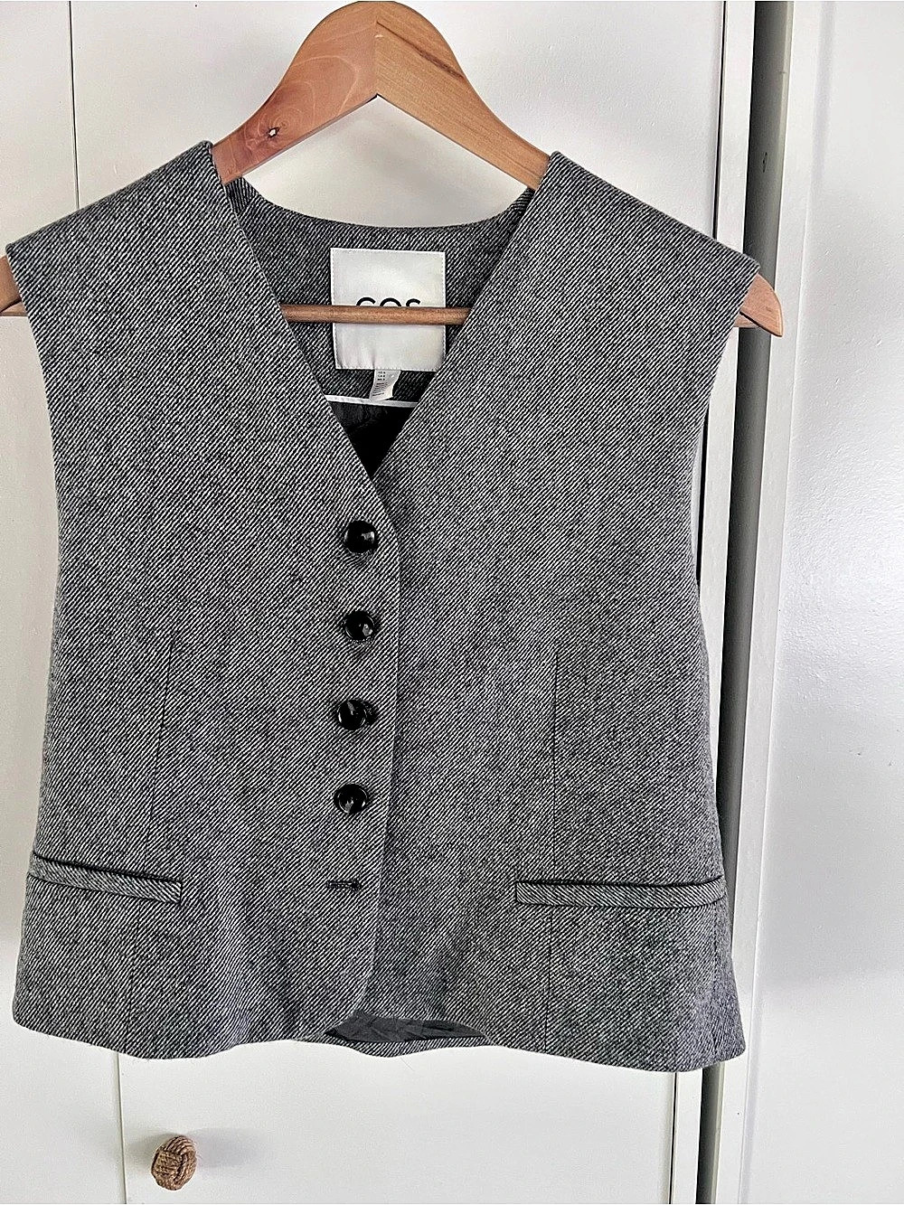 COS Gray Wool Blend Vest Size Medium Like New